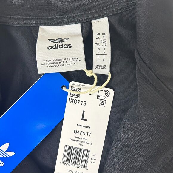 NWT Men's Large Genuine Adidas FS Track Top Black IX6713 New OG Retro - Picture 7 of 10